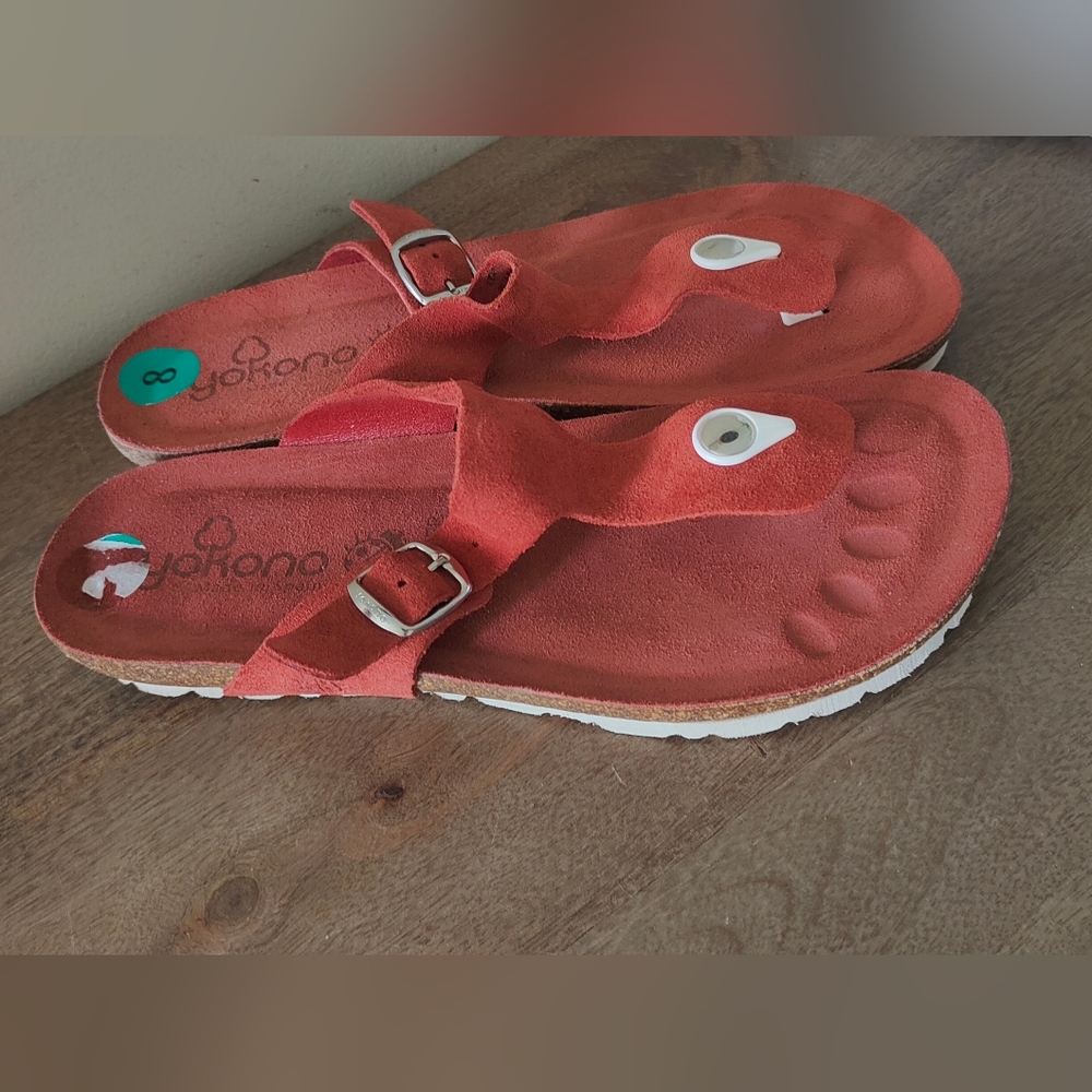 YOKONO Brick LEATHER Thong Sandals Slides